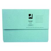 Q Connect Document Wallet 220gsm Foolscap Blue Pack of 50 WX23011A