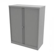 Bisley Side Opening Tambour Door Cupboard H1270xW1000xD470mm Silver - Supplied Empty, Variety of Shelves &amp; Suspension Filing Roll Out Frames Available image