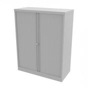 Bisley Side Opening Tambour Door Cupboard H1270xW1000xD470mm White - Supplied Empty, Variety of Shelves &amp; Suspension Filing Roll Out Frames Available image