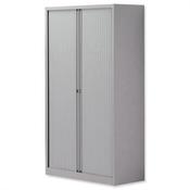 Bisley Side Opening Tambour Door Cupboard H1570xW1000xD470mm Silver - Supplied Empty, Variety of Shelves &amp; Suspension Filing Roll Out Frames Available image