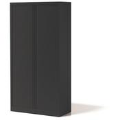 Bisley Side Opening Tambour Door Cupboard H2270xW1000xD470mm Black - Supplied Empty, Variety of Shelves &amp; Suspension Filing Roll Out Frames Available image