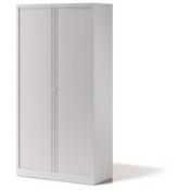Bisley Side Opening Tambour Door Cupboard H2270xW1000xD470mm White - Supplied Empty, Variety of Shelves &amp; Suspension Filing Roll Out Frames Available image