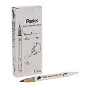 Pentel Brush Sign Pen Twin Tip Beige - Dual-Tip Brush Pen in Beige for Creative Artworks