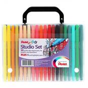 Pentel Arts 40 Piece Studio Markers Set In Carry Case - Complete Marker Set for Artists and Crafters