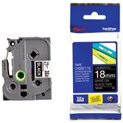 Brother TZe P-Touch Labelling Tape 18mm x 8m White on Black TZE345 image