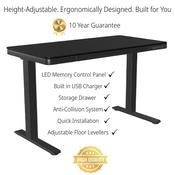 AV-8 EPIC Home Single Motor Electric Height Adjustable Sit Stand Office Desk W1200xD600 Black Top Black Frame 10 Year Guarantee image