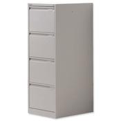 4 Drawer Steel Filing Cabinet Flush Front Silver Bisley BS4E 1643-ARN image
