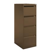 4 Drawer Steel Filing Cabinet Flush Front Coffee Brown Bisley BS4E image