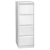 4 Drawer Steel Filing Cabinet Flush Front Chalk White Bisley BS4E image