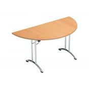 Folding Table Semi Circular Chrome Legs 25mm Top W1500xD750xH725mm Beech Morph Fold