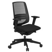 LightUp Modern Design Mesh Office Chair With Lumbar Support &amp; Adjustable Arms Black Fabric Seat - Weight Tolerance: 150kg image