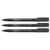 Staedtler Lumocolor 313-9 Permanent Black Pen Superfine 0.4mm Line Pack 10 image