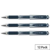 Uni-ball UM153S Impact Black Gel Rollerball Pen Pack 12 image