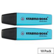 Stabilo Boss Highlighters Blue Pens Pack 10 image