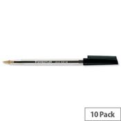 Staedtler 430 Stick Ball Pen Medium 1.0mm Tip 0.35mm Line Black Ref 430M-9 [Pack 10] image