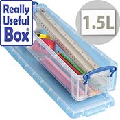 Really Useful Storage Box Plastic Lightweight Robust Stackable 1.5 Litre Clear  image