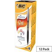Bic Atlantis Premium Ball Pen Retractable Rubber Grip 1.0mm Black Ref 902133 [Pack 12] image