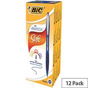 Bic Atlantis Premium Ball Pen Retractable Rubber Grip 1.0mm Blue Ref 902132 [Pack 12] image