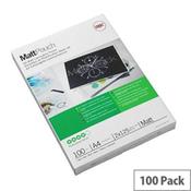 GBC A4 2x75 Micron Matt Laminating Pouches, Pack of 100 image