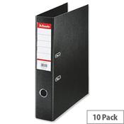 Esselte Lever Arch File Polypropylene Foolscap 75mm Black Pack of 10 image