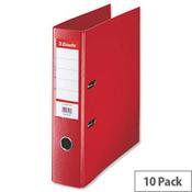Esselte A4 Polypropylene 75mm Red Lever Arch File Pack of 10 image