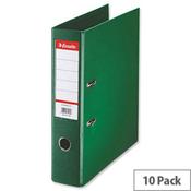 Esselte A4 Polypropylene 75mm Green Lever Arch File Pack of 10 image
