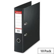 Esselte A4 Polypropylene 75mm Black Lever Arch File Pack of 10 image