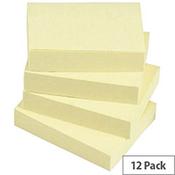 5 Star Value 1.5 x 2 inch Repositionable Notes Yellow Pack of 12