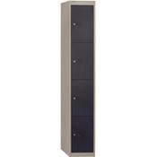 Bisley 4 Door Steel Locker Grey &amp; Blue W305xD305xH1802mm 5 Year Warranty image