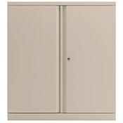 Bisley Two Door Steel Storage Cupboard Low 1000mm Cupboard with Shelf White image