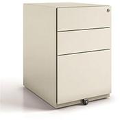 Tall Mobile Steel Pedestal Under Desk 3 Drawer 2 Stationery &amp; 1 Filing Goose Grey Ref NWA52M7SSF-av4
