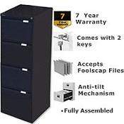 4 Drawer Steel Filing Cabinet Flush Front Black Bisley BS4E image