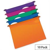 Rexel Multifile Foolscap Suspension File Plastic 30mm Assorted Pack 10 image