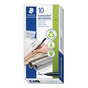 Staedtler Lumocolor Black Permanent Marker - Medium Tip 0.8mm  317-9, Pack of 10 image