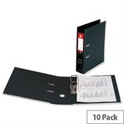 5 Star Office Lever Arch File Polypropylene Capacity 70mm A4 Black Pack of 10 image