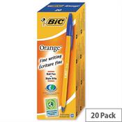 Bic Orange Ballpoint Pen Blue Pack 20 image