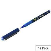 Pilot VB7 Rollerball Pen 0.7mm Tip 0.5mm Line Blue Ref BLVB703 [Pack 12] image