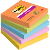 Post-it Super Sticky Notes, Boost Colour Collection, 76 mm x 76 mm, 90 Sheets/Pad, 5 Pads/Pack