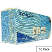 Wypall Pack of 50 X50 Cleaning Cloths Absorbent Strong NonWoven TearResistant Blue 7441