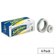 Sellotape Super Clear Premium Easy Tear Tape 24mmx50m Pack 6 image