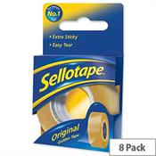 Sellotape Original Golden Tape Roll 18mmx25m Retail Pack Pack 8  image