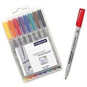 Staedtler 315 Lumocolor Non Permanent Pen 0.8mm Line Assorted 315WP8 Wallet 8 image