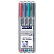 Staedtler 316 Lumocolor Pen 0.6mm Line Non Permanent Assorted 316WP4 Wallet 4 image