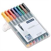 Staedtler 318 Lumocolor 0.6mm Pen Permanent Assorted Wallet 8 image