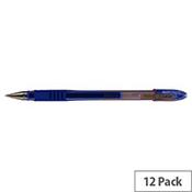 Pilot G-107 Grip Gel Rollerball Pen Fine 0.7mm Tip 0.4mm Line Blue Ref BLGPG10703 [Pack 12] image