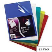 Rexel Nyrex Cut Flush Folder A4 Assorted Pack 25 image