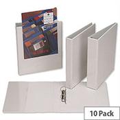 Esselte Presentation Ring Binder A4 White 25mm Size 2 D-Ring WH49708/49737 Pack 10 image