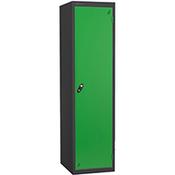 Probe Police Locker Double Coat Hook Cam Lock ACTIVECOAT W460xD550xH1780mm Metallic Black Body Green Door 7 Year Warranty image