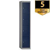 Bisley 4 Door Steel Locker Goose Grey Blue W305xD305xH1802mm 5 Year Warranty image