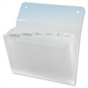 Expanding Files A4 Clear Durable Plastic With Tabs 6 Pockets Rexel Ice Pack of 10 - Holds Up To 150 A4 Sized Sheets, Contains Index Cards For Customization &amp; Secure Popper Fasteners To Hold Everything Securely In Place. Ideal For Schools, Colleges, Office image